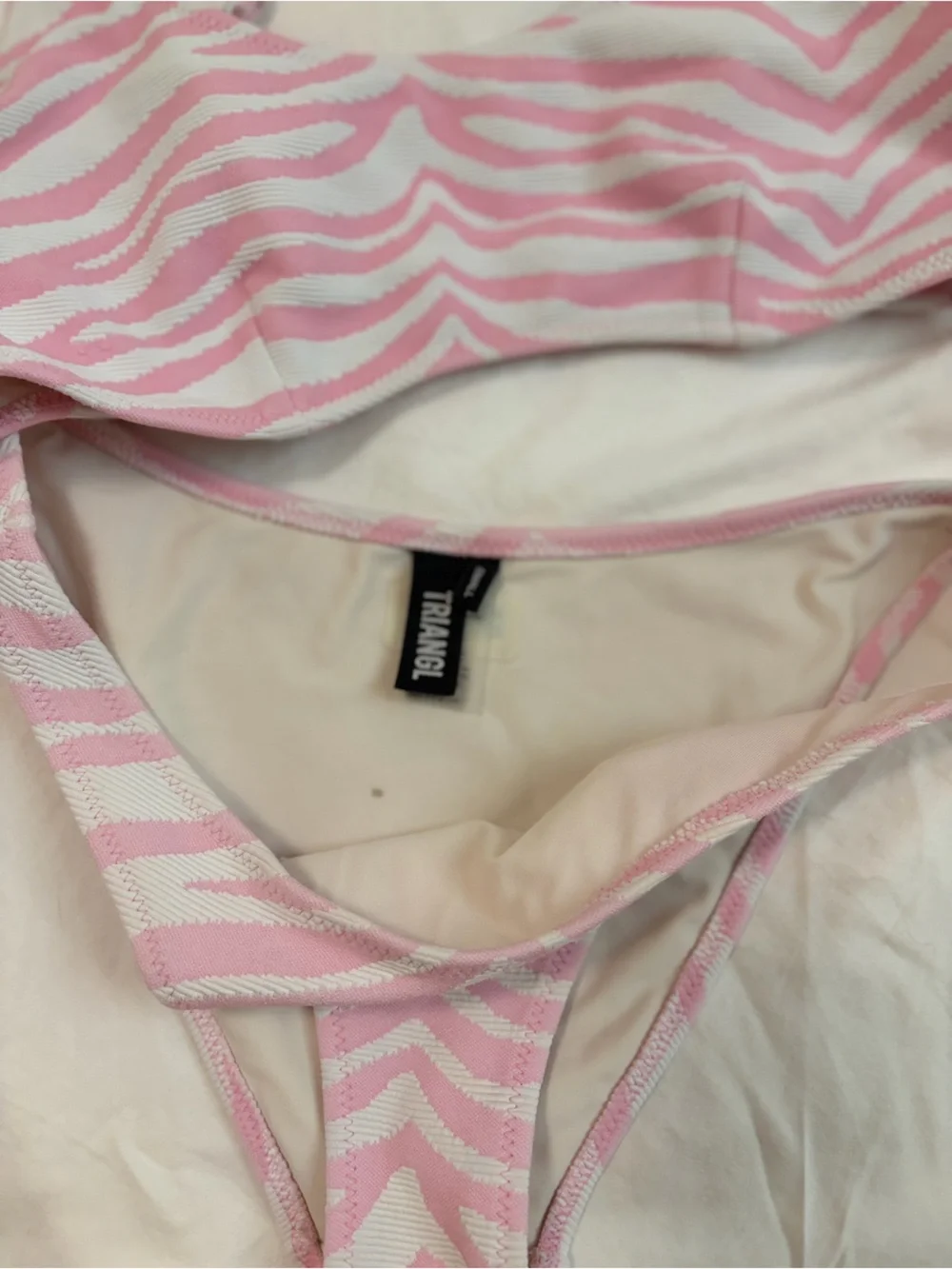 triangl swimwear Pink and White Zebra-Print Bikini